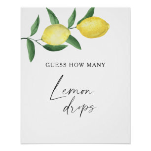 Póster Limones - adivina cuantos gotas de limón