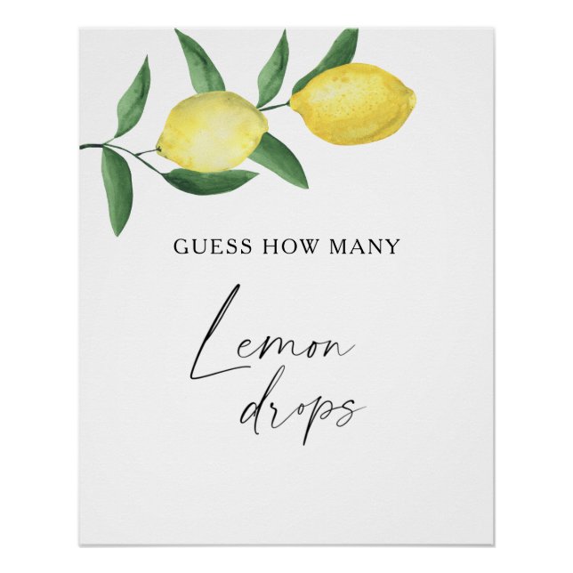 Póster Limones - adivina cuantos gotas de limón (Anverso)