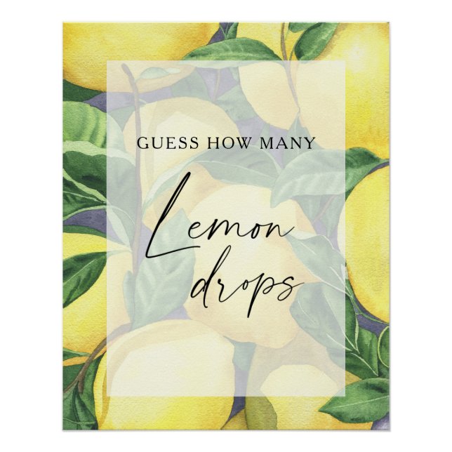 Póster Limones - adivina cuantos gotas de limón (Anverso)