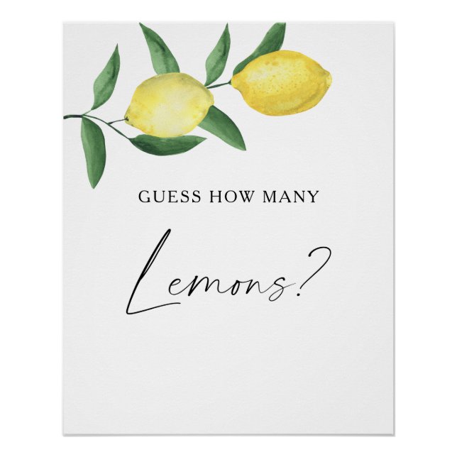 Póster Limones - adivina cuántos limones (Anverso)