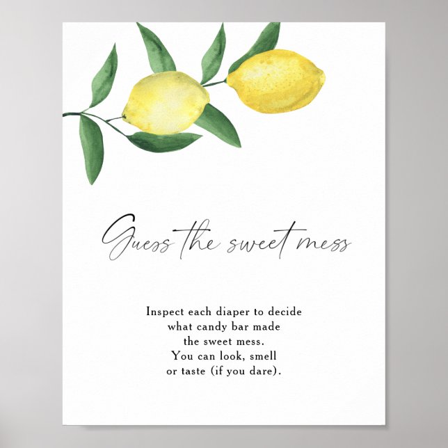 Póster Limones - adivina el dulce lío (Frente)