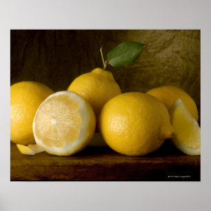 Póster limones de madera