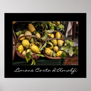 Póster Limones del restaurante del italiano de la costa