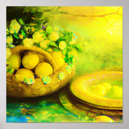 Póster Limones vintage