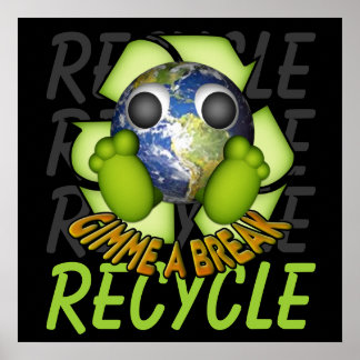 Póster Limpia la Tierra - Recicla