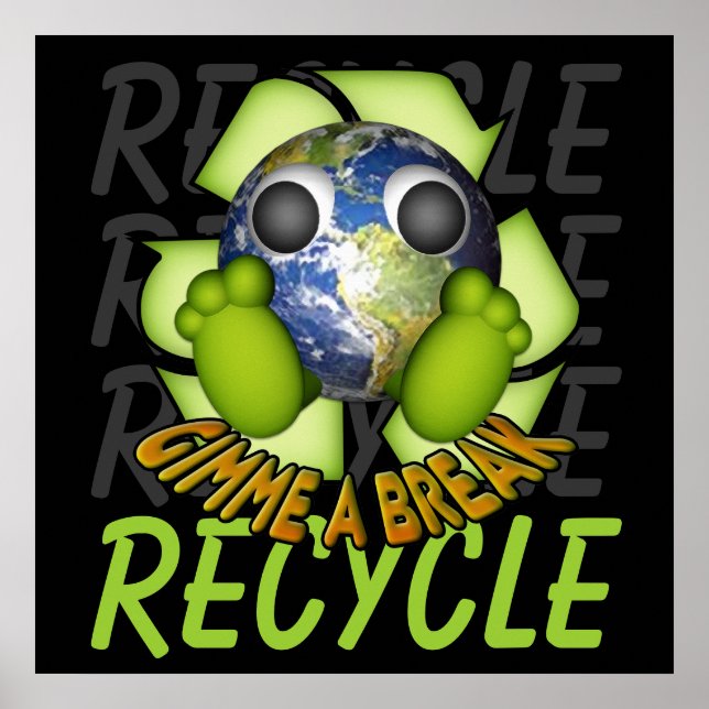 Póster Limpia la Tierra - Recicla (Frente)