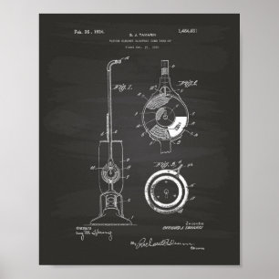 Póster Limpiador de vacío 1924 Patent Art Chalkboard
