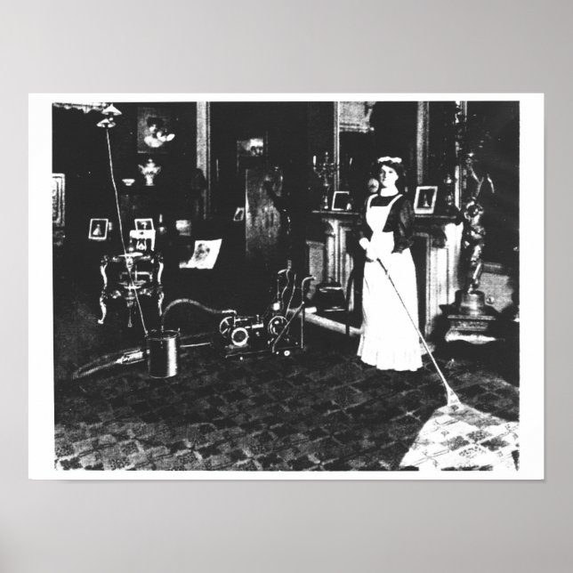 Póster Limpiador de vacío en el trabajo (Frente)