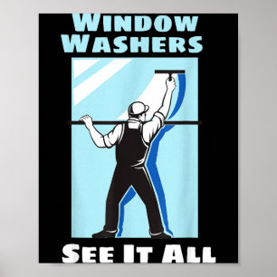 Póster Limpiador de Ventanas Divertido Limpiador de Venta