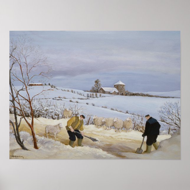 Póster Limpiando la nieve (Frente)