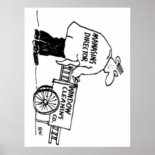 Póster Limpiaparabrisas con carro limpiador de ventanas