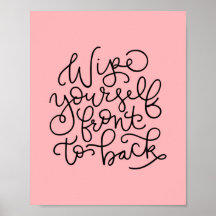 Limpiarse el frente al Poster de baño divertido