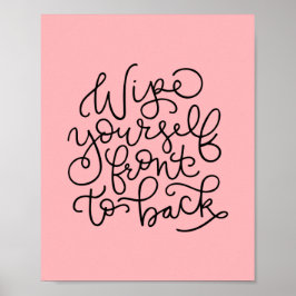 Póster Limpiarse el frente al Poster de baño divertido