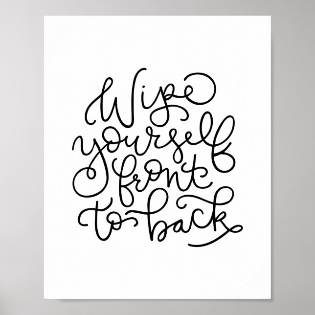 Póster Limpie el cuarto de baño de la parte delantera a l (Frente)