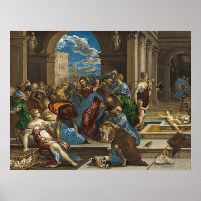 Póster Limpieza de Cristo - El Greco, Poster Bella Artes  (Frente)