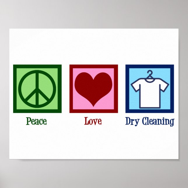 Póster Limpieza seca de Peace Love (Frente)