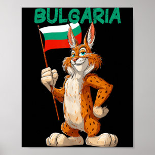 Póster Lince de dibujos animados divertidos con disfraz d