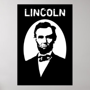 Póster Lincoln blanco y negro