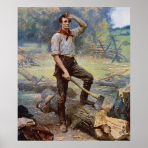 Póster Lincoln el divisor ferroviario de Jean L. Gerome F