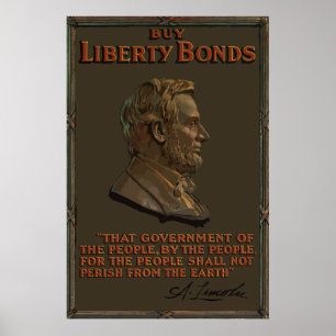 Póster Lincoln Gettysburg Address Quote