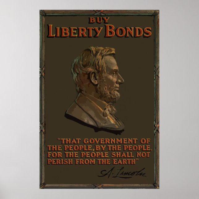 Póster Lincoln Gettysburg Address Quote (Frente)