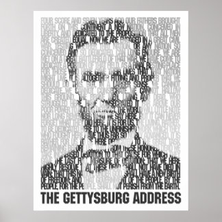 Póster Lincoln/Gettysburg Poster de mosaico de texto