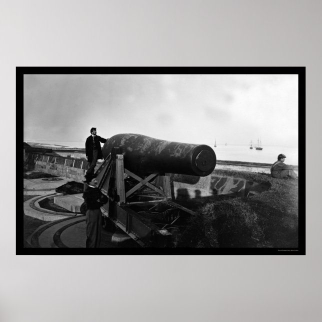 Póster Lincoln Gun en Fort Monroe, VA 1864 (Frente)