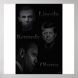 Póster Lincoln, Kennedy, Obama