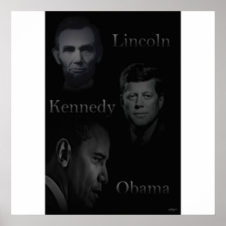 Póster Lincoln, Kennedy, Obama