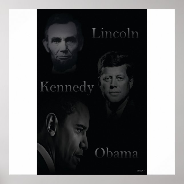 Póster Lincoln, Kennedy, Obama (Frente)