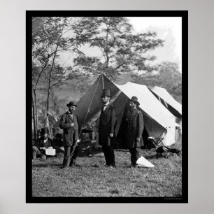 Póster Lincoln, Pinkerton and McClernand at Antietam 1862