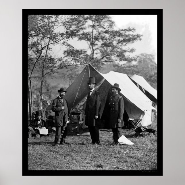 Póster Lincoln, Pinkerton and McClernand at Antietam 1862 (Frente)