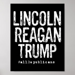 Póster Lincoln, Reagan y Trump - Presidentes favoritos