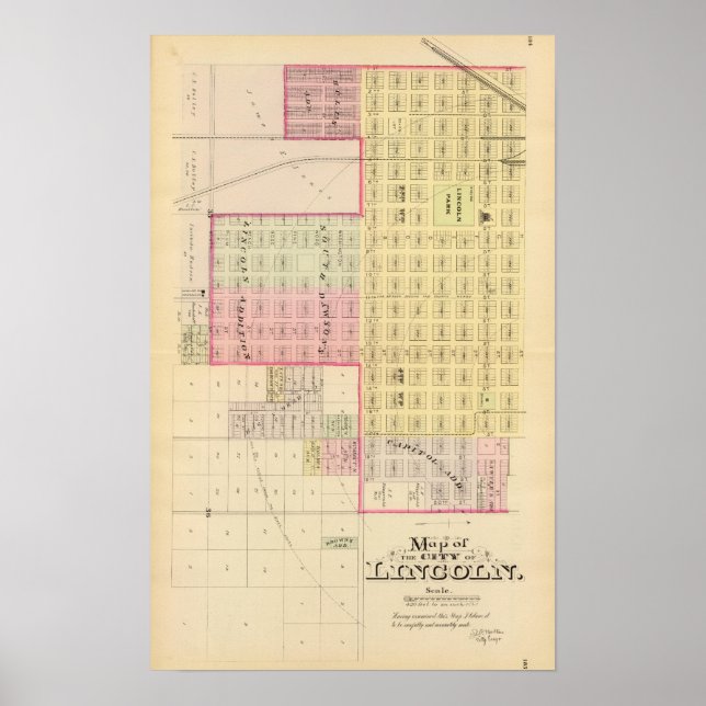 Póster Lincoln Sur, Nebraska (Frente)