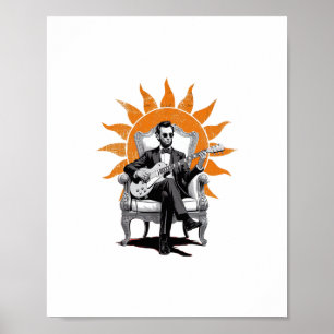 Póster Lincoln Unplugged – Guitarra divertida de Abraham