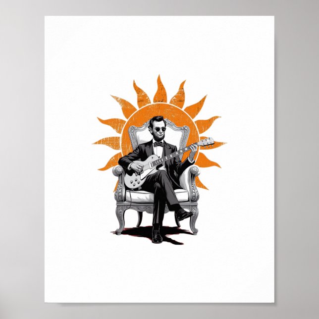 Póster Lincoln Unplugged – Guitarra divertida de Abraham  (Frente)