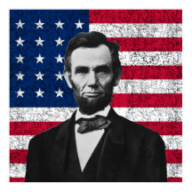 Lincoln y la bandera estadounidense