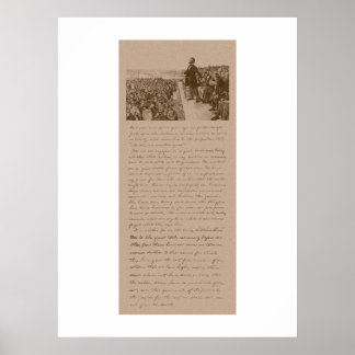 Póster Lincoln y la dirección de Gettysburg