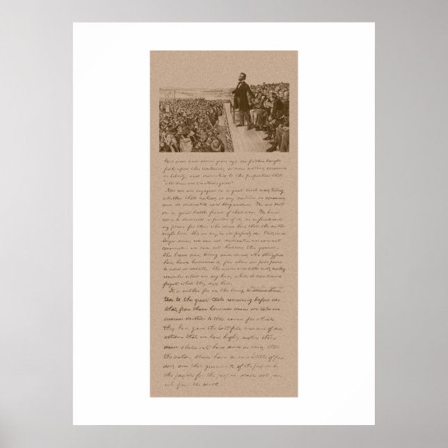 Póster Lincoln y la dirección de Gettysburg (Frente)