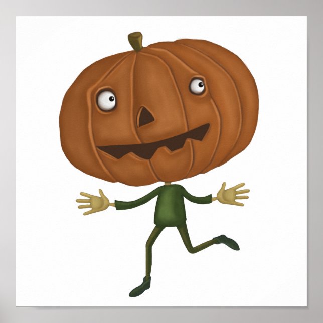 Póster linda cabeza de calabaza (Frente)