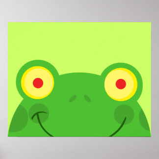 Póster linda cara de rana de personalizado de peeke