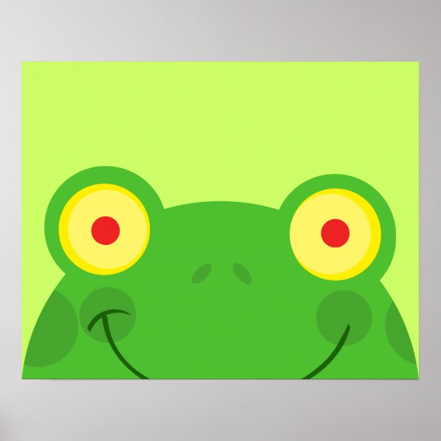 Póster linda cara de rana de personalizado de peeke (Frente)