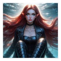 Linda chica elfa pelirroja con penetrantes ojos az