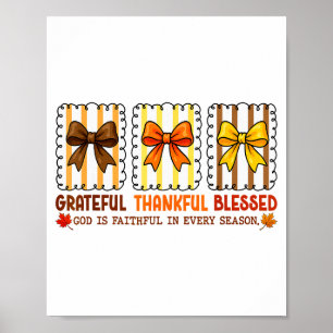 Póster Linda Coqueta Cristiana de Otoño con Lazo Grata Ag