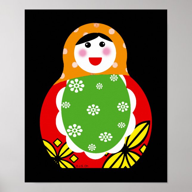 Póster linda muñeca anidante rusa (Frente)