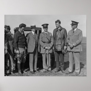 Póster Lindbergh y Wright en la fotografía del campo de