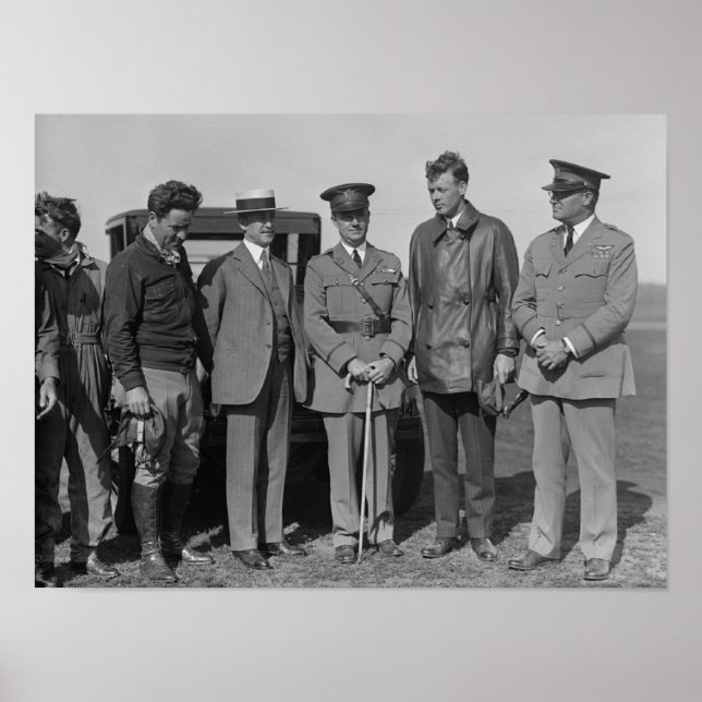 Póster Lindbergh y Wright en Wright Field Photograph (Frente)