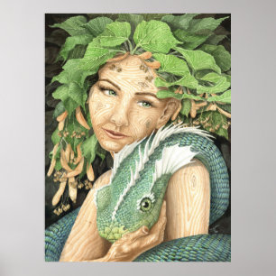 Póster Linden & lindworm dryad