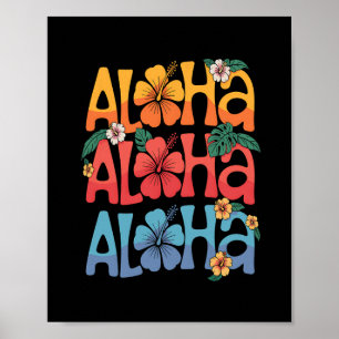 Póster Lindo Aloha Vacaciones de Verano Hawaianas Shaka H