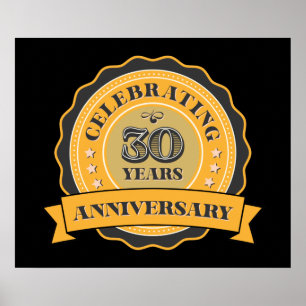 Póster lindo aniversario de 30 años